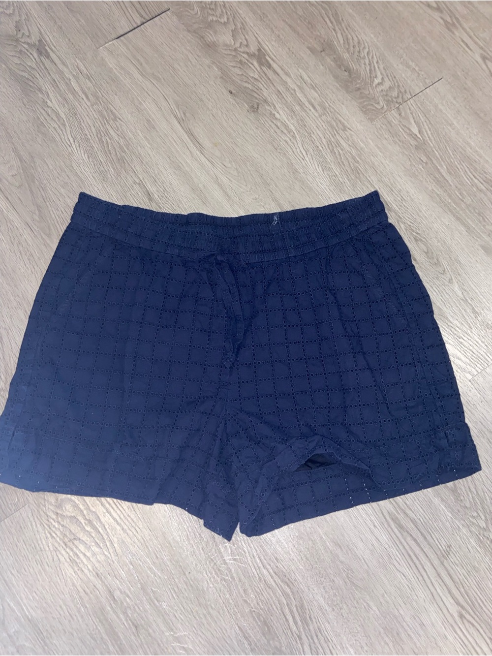 Banana Republic Navy Eyelet Cotton Lounge Shorts